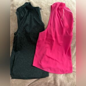 Worthington 1X and 0X Green and Pink Tank Tops